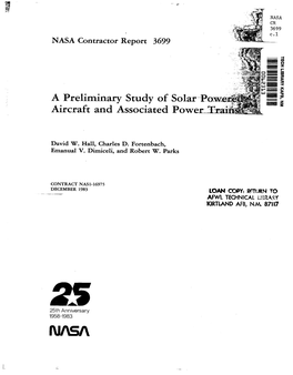 A Preliminary Study of Solar-PO- Aircraft and Associated Power-T%