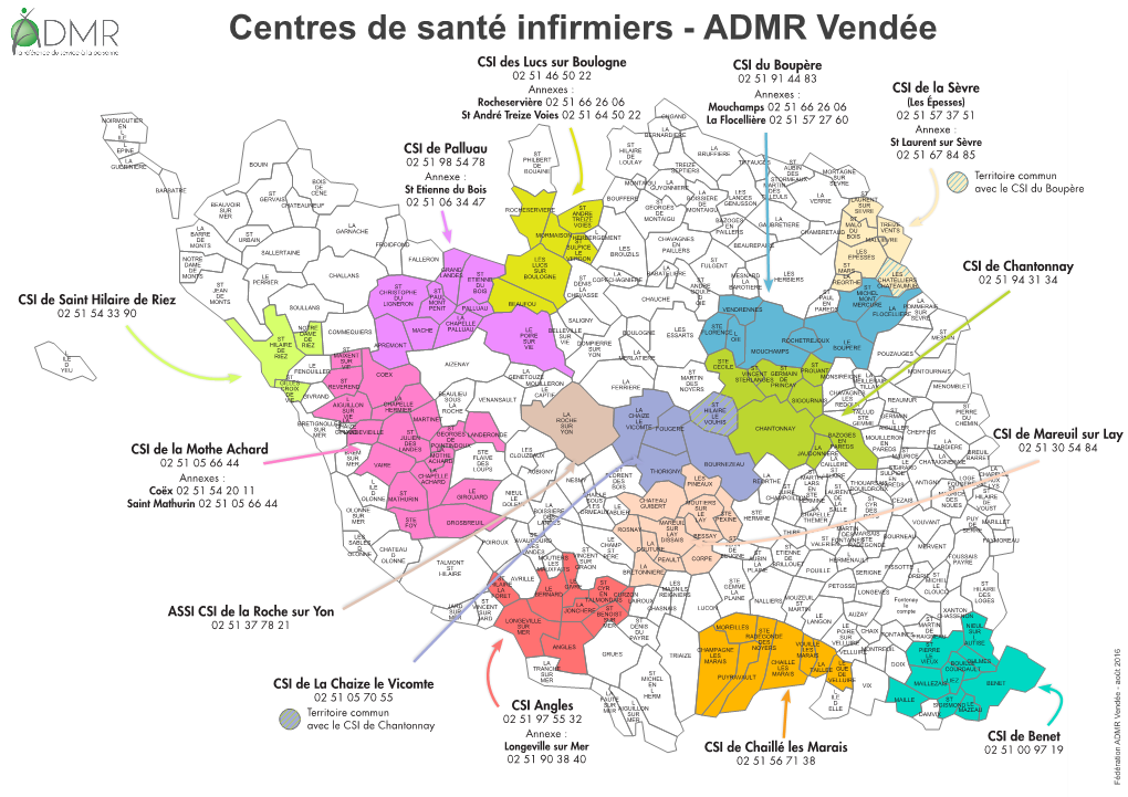 Centres De Santé Infirmiers - ADMR Vendée CSI Des Lucs Sur Boulogne CSI Du Boupère 02 51 46 50 22 02 51 91 44 83