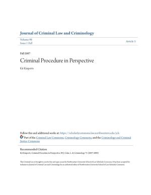 Criminal Procedure in Perspective Kit Kinports