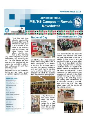 MS/HS Campus — Ruwais Newsletter