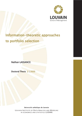 Information-Theoretic Approaches to Portfolio Selection