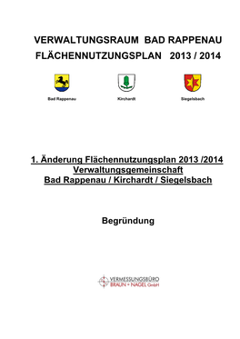 Verwaltungsraum Bad Rappenau Flächennutzungsplan 2013 / 2014