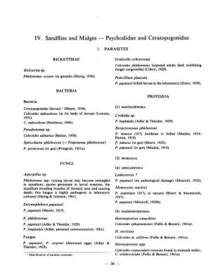 IV. Sandflies and Midges - Psychodidae and Ceratopogonidae