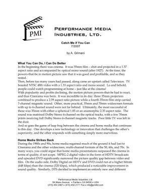 Performance Media Industries, Ltd