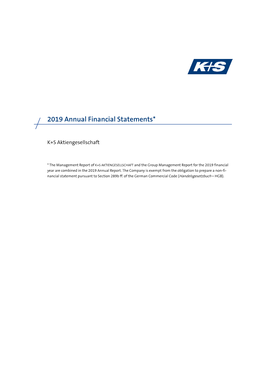 2019 Annual Financial Statements*
