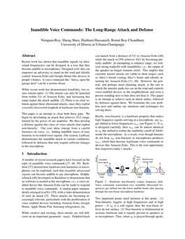 Inaudible Voice Commands: the Long-Range Attack and Defense