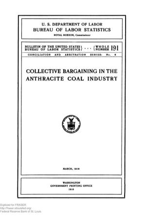 Collective Bargaining in the Anthracite Coal Industry
