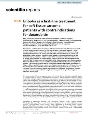 Eribulin As a First-Line Treatment for Soft Tissue Sarcoma Patients With
