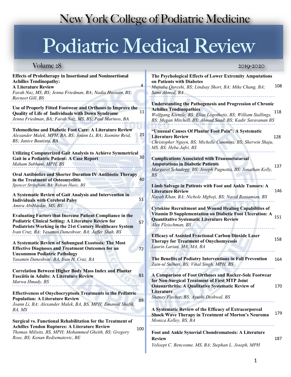 Podiatric Medical Review