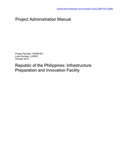 Republic of the Philippines: Infrastructure Preparation and Innovation Facility