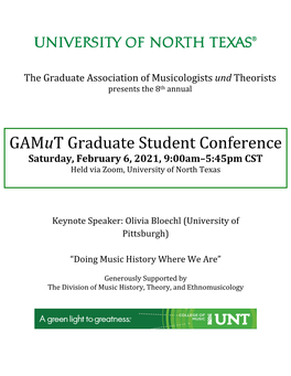8Th Annual Gamut Conference Program