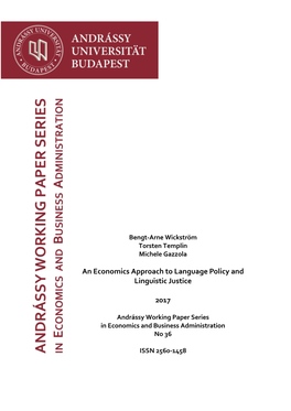 An Economics Approach to Language Policy and Linguistic Justice 2017