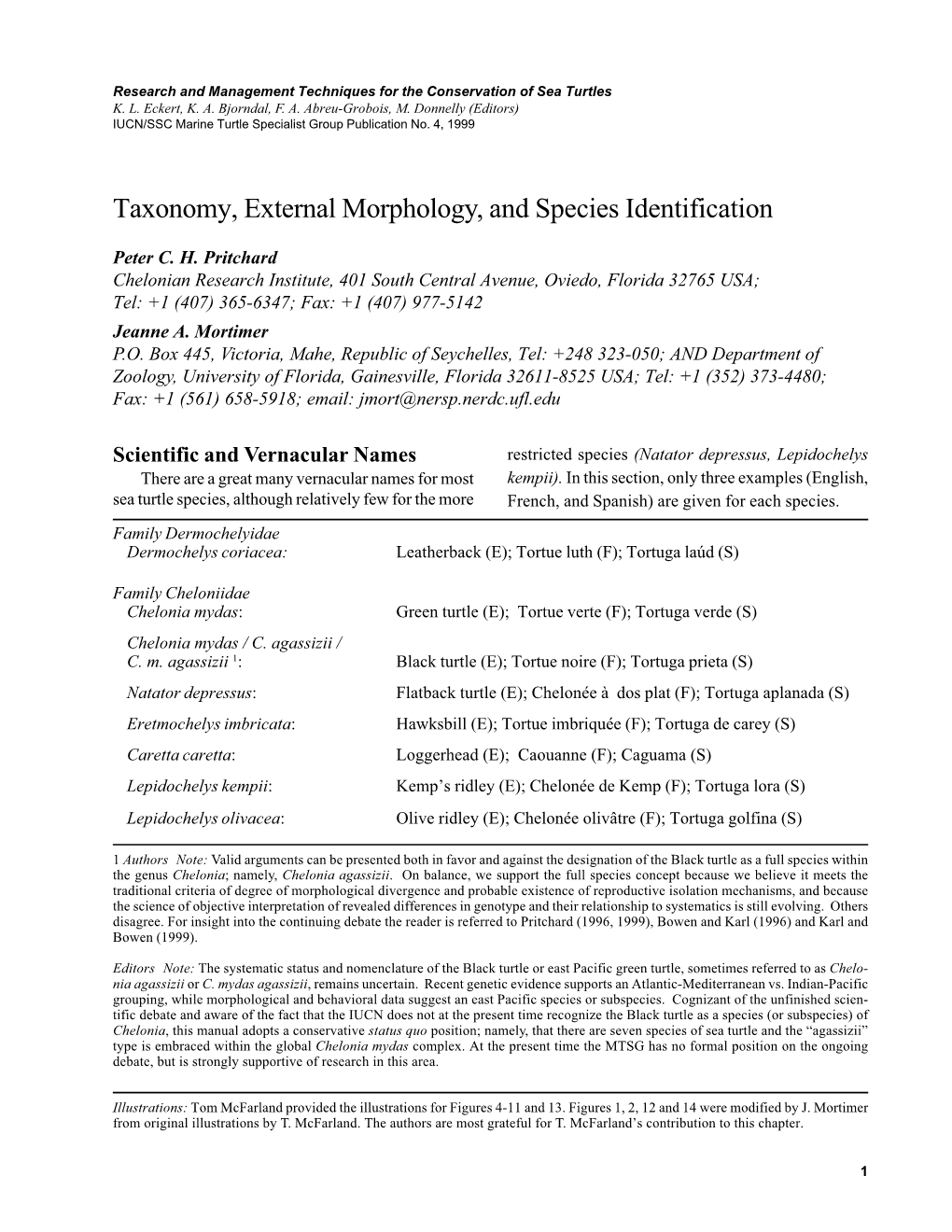 Taxonomy, External Morphology, and Species Identification