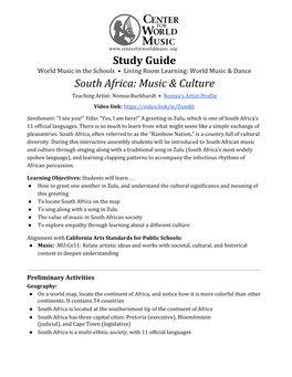 Study Guide South Africa