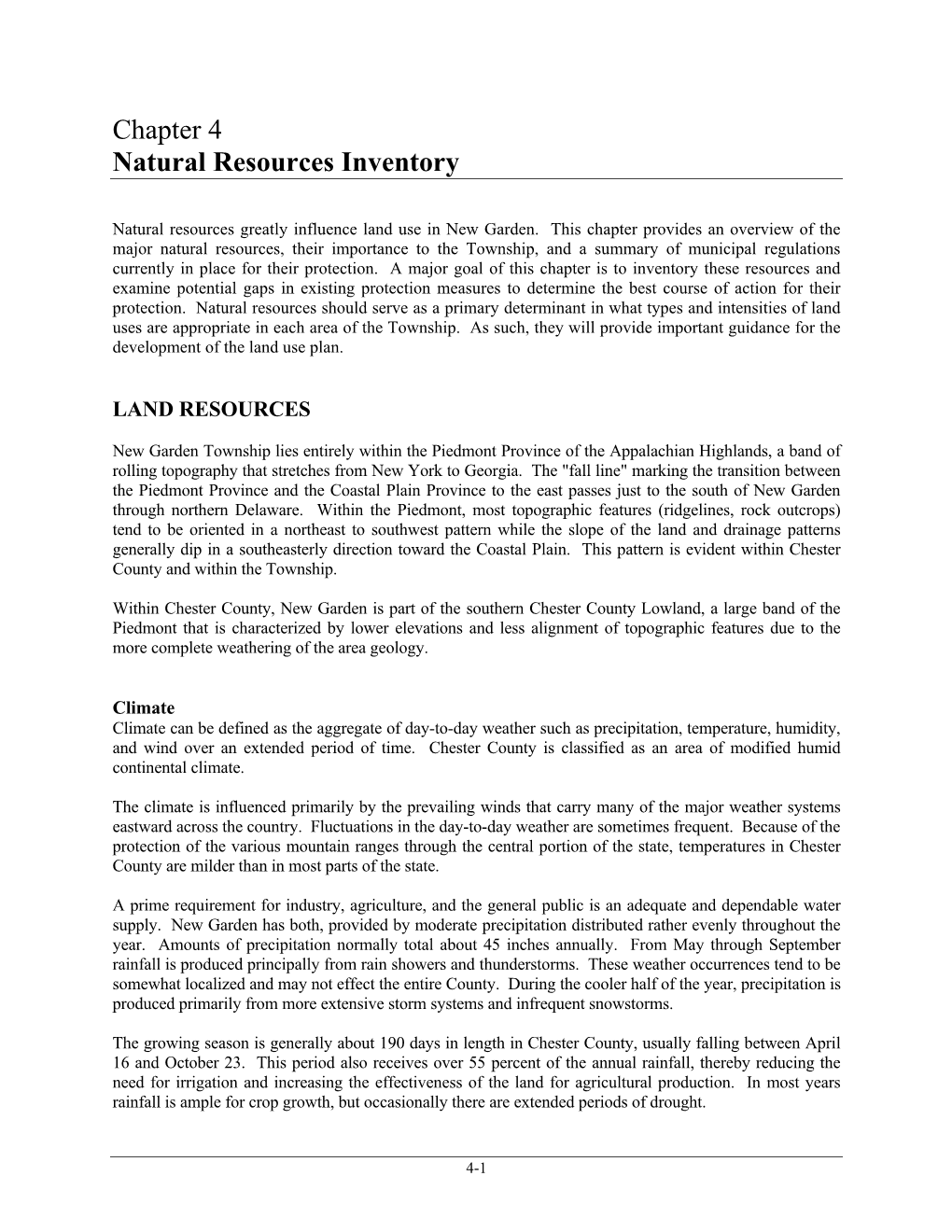 Chapter 4 Natural Resources Inventory