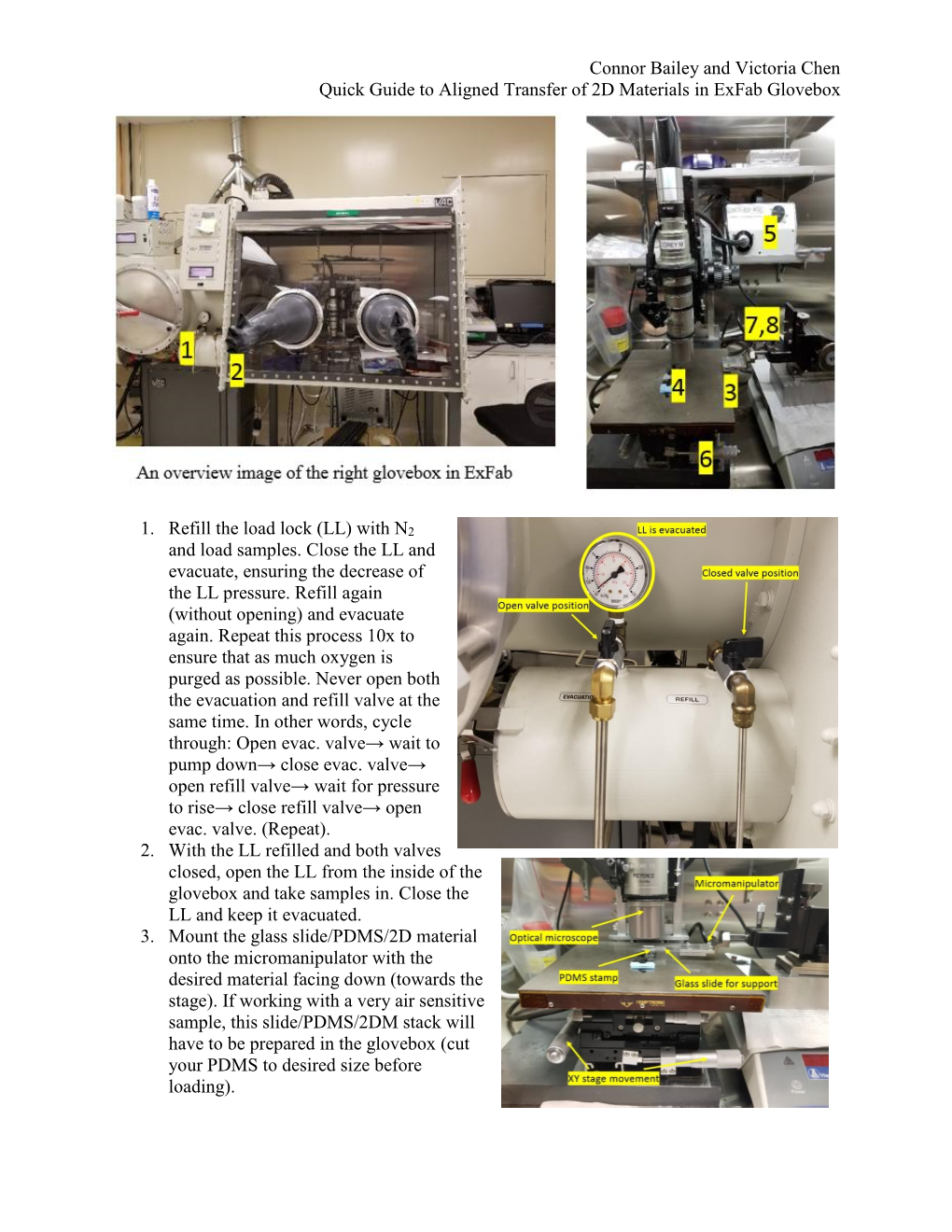 Connor Bailey and Victoria Chen Quick Guide to Aligned Transfer of 2D Materials in Exfab Glovebox