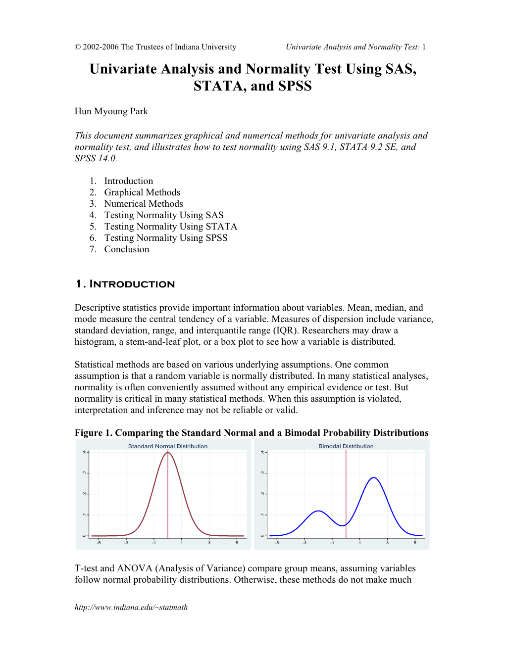 Univariate Analysis and Normality Test Using SAS, STATA, and SPSS