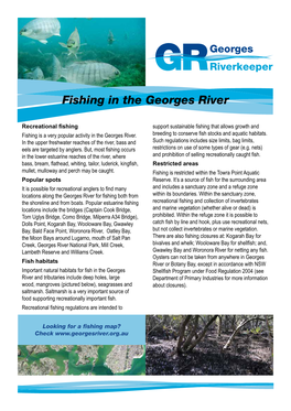 Fishing in the Georges River Factsheet