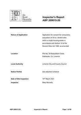 Inspector's Report ABP.309015-20