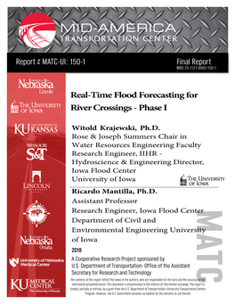 Real-Time Flood Forecasting for River Crossings - Phase I