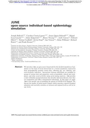 JUNE: Open-Source Individual-Based Epidemiology Simulation