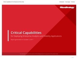 Critical Capabilities for the Enterprise with New Data Introduction - Cover Page - Overview