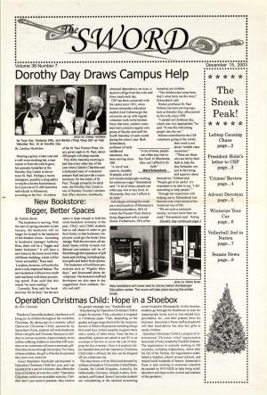 Dorothy Day Draws Campus Help • * * * * * • • • Chemical Dependency Services, a Homeless Are Children