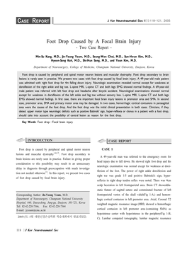 Foot Drop Caused by a Focal Brain Injury - Two Case Report