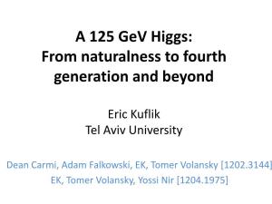 A 125 Gev Higgs: from Naturalness to Fourth Generation and Beyond