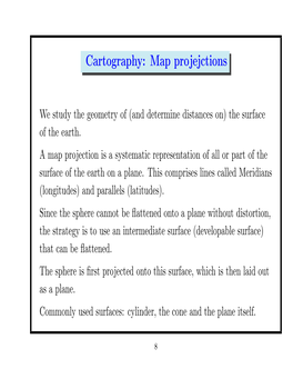 Cartography: Map Projejctions