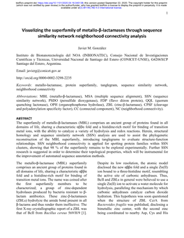 Visualizing the Superfamily of Metallo-Β-Lactamases Through Sequence Similarity Network Neighborhood Connectivity Analysis
