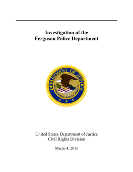 Investigation of the Ferguson Police Department