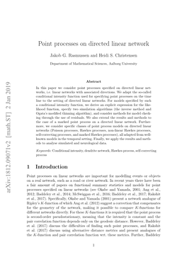 Point Processes on Directed Linear Network Arxiv:1812.09071V2 [Math