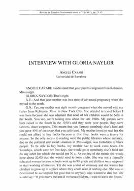 Interview with Gloria Naylor