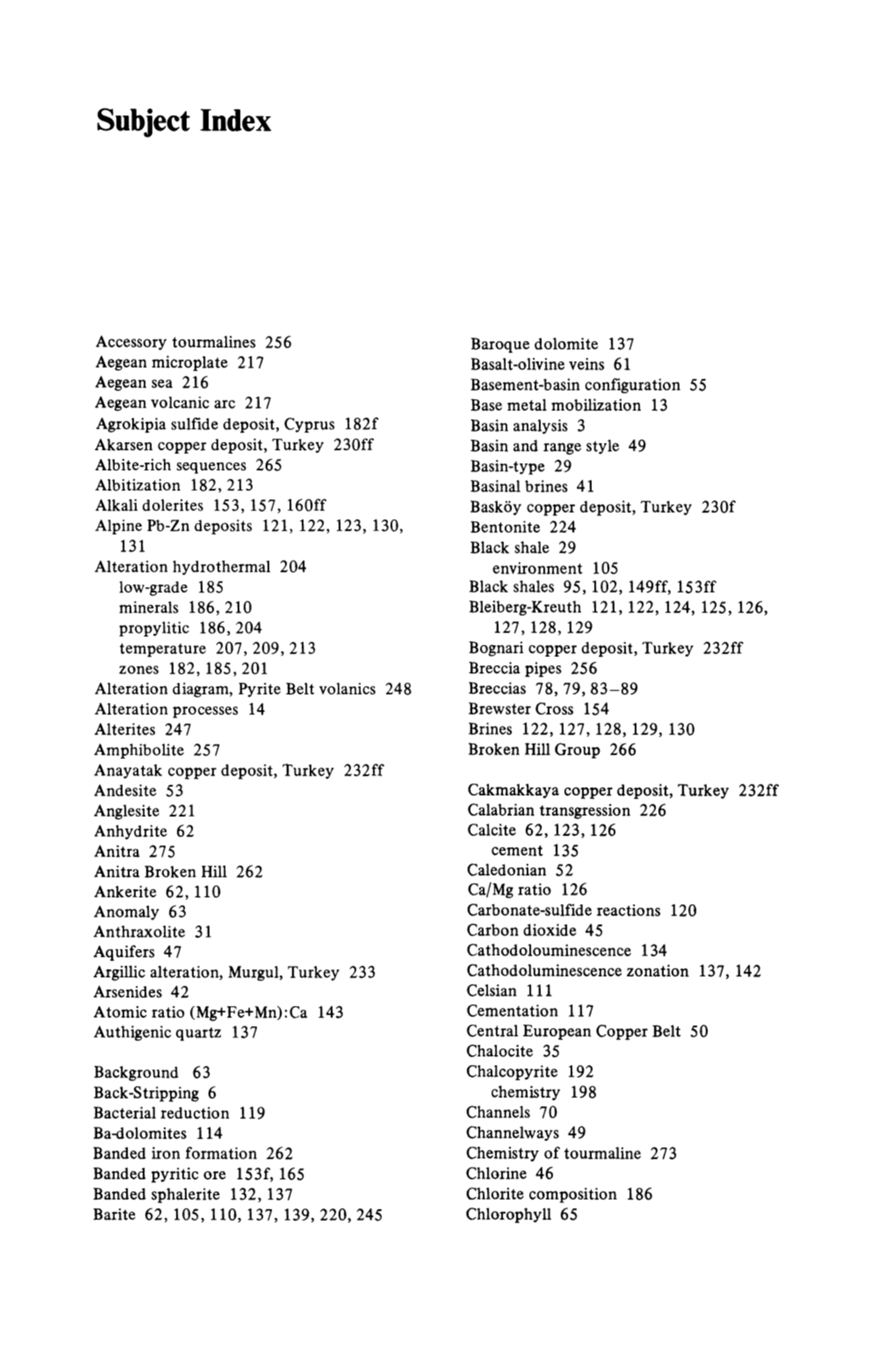 Subject Index