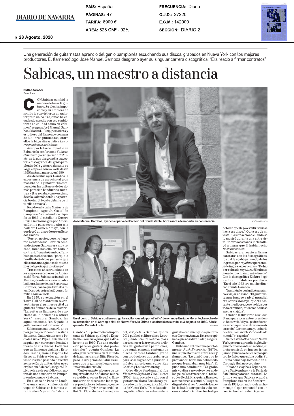 Sabicas, Un Maestro a Distancia