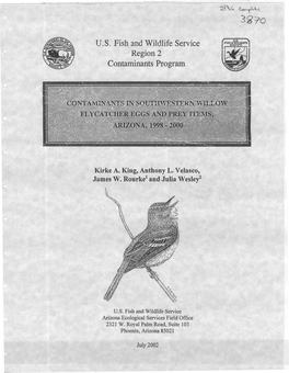 U.S. Fish and Wi1dlife Service Region 2 Contaminants Program