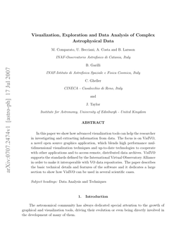 Visualization, Exploration and Data Analysis of Complex Astrophysical Data