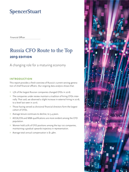 Russia CFO Route to the Top 2019 Edition