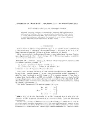 Moments of Orthogonal Polynomials and Combinatorics
