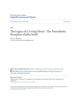 The Legacy of a 'Living Library': the Transatlantic Reception of John Smith