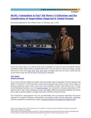 BLOG: Colonialism Is Fun? Sid Meier's Civilization and The