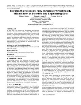 Towards the Holodeck: Fully Immersive Virtual Reality Visualisation of Scientific and Engineering Data