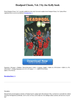 Deadpool Classic, Vol. 3 by Joe Kelly Book