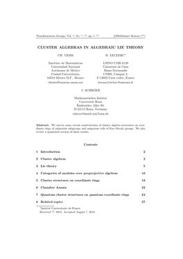 Cluster Algebras in Algebraic Lie Theory