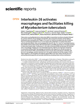 Interleukin-26 Activates Macrophages and Facilitates Killing Of