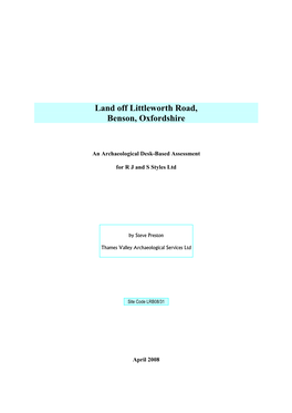 Land Off Littleworth Road, Benson, Oxfordshire