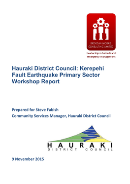 Kerepehi Fault Earthquake Primary Sector Workshop Report