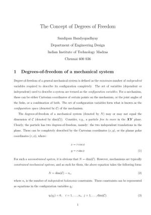1 Degrees-Of-Freedom of a Mechanical System