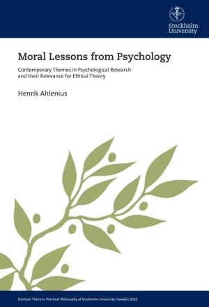 Moral Lessons from Psychology